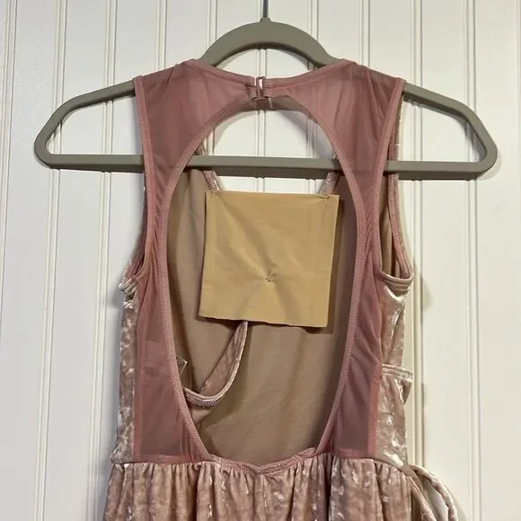 Weissman Pink Velvet Dance Costume Dress Recital Performance Dress Adult S - Picture 6 of 9